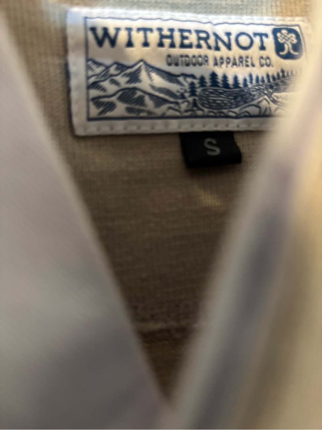 Withernot Beige Rugby Stripe Zip-Up Shirt With Blue Bands — image 3 of 3